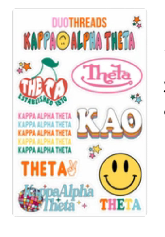 Theta sticker sheets