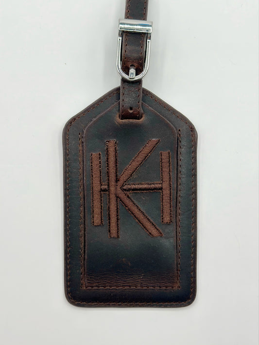 100% Leather Luggage Tag for Men